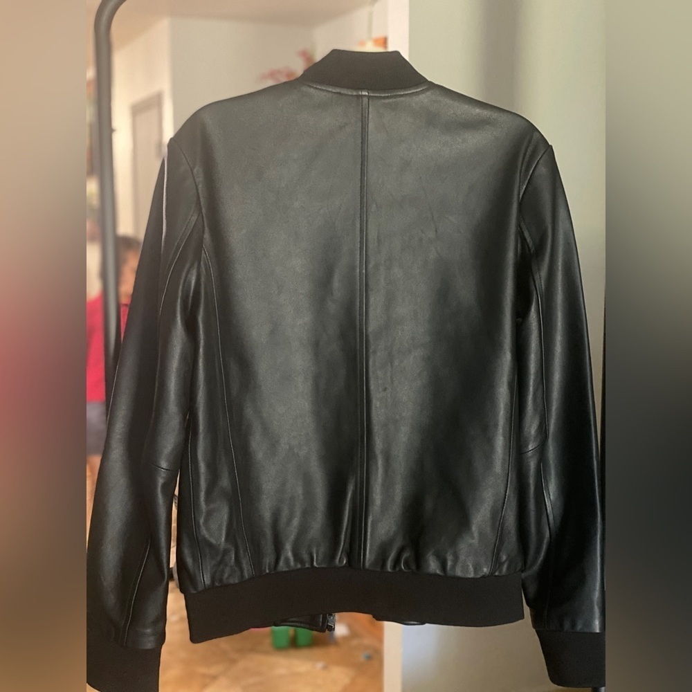 Jack Jones Mens Black Leather Jacket Genuine Buttery Leather Soft Motorcycle S - Picture 3 of 9